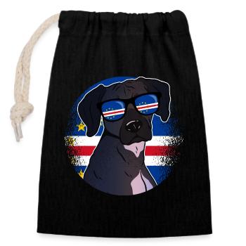 Cape Verde - Closable cotton gift bag (14x20cm) - black - Front