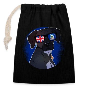 Falkland Islands - Closable cotton gift bag (14x20cm) - black - Front