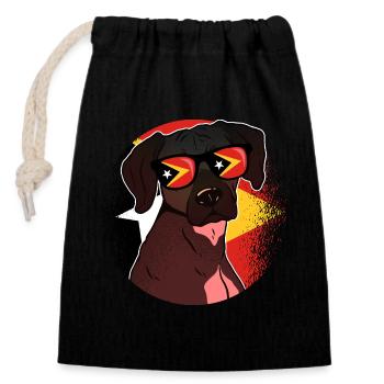 East Timor - Closable cotton gift bag (14x20cm) - black - Front