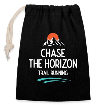 Trail Running - Chase The Horizon - Closable cotton gift bag (14x20cm) - black - Front