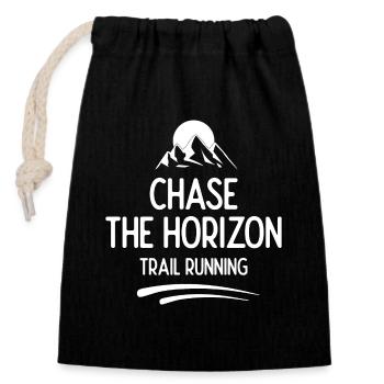 Trail Running - Chase The Horizon - Closable cotton gift bag (14x20cm) - black - Front