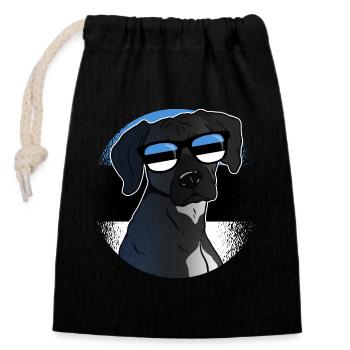 Estonie - Sac cadeau en coton avec cordon (14 x 20 cm) - noir - Devant