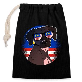 Malaysia - Closable cotton gift bag (14x20cm) - black - Front