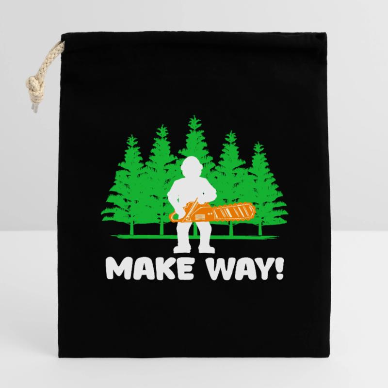 Lumberjack Woodwork Tree Chainsaw Statement Closable cotton gift bag (14x20cm)