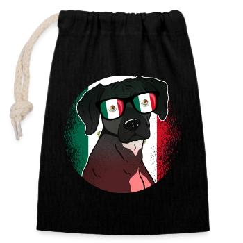 Mexique - Sac cadeau en coton avec cordon (14 x 20 cm) - noir - Devant