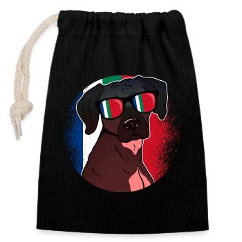 South Maluku - Closable cotton gift bag (14x20cm) - black - Front