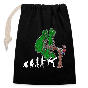 Arbre Evolution Woodwork bûcheron arbre cutter - Sac cadeau en coton avec cordon (14 x 20 cm) - noir - Devant