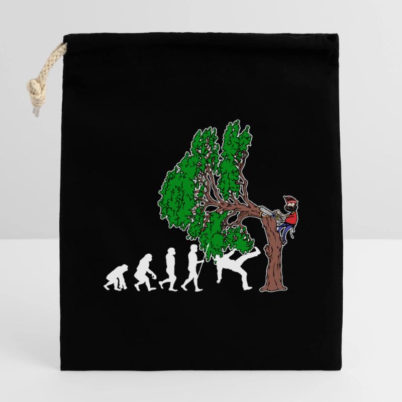 Arbre Evolution Woodwork bûcheron arbre cutter Sac cadeau en coton avec cordon (14 x 20 cm)