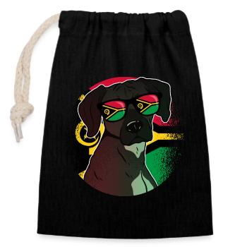 Vanuatu - Sac cadeau en coton avec cordon (14 x 20 cm) - noir - Devant