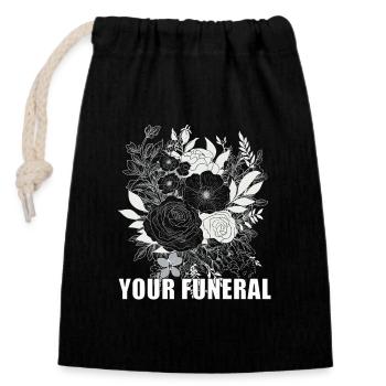 Funeral Black - Closable cotton gift bag (14x20cm) - black - Front