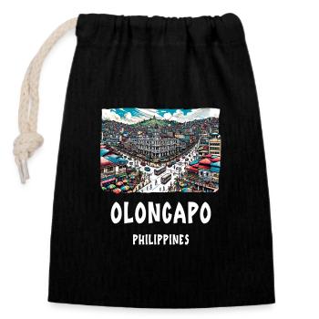 Olongapo City Philippines Southeast Asia - Closable cotton gift bag (14x20cm) - black - Front