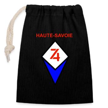 Haute-Savoie - Verschließbarer Geschenkbeutel aus Baumwolle (14x20cm) - Schwarz - Vorne