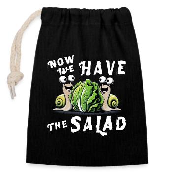 now we have the salad redewendung wortspiel witzig - Verschließbarer Geschenkbeutel aus Baumwolle (14x20cm) - Schwarz - Vorne