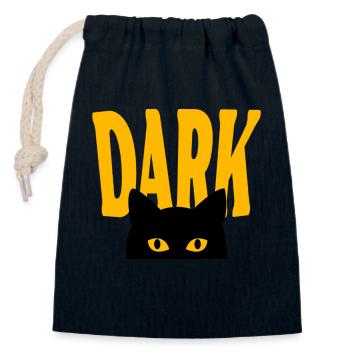 Dark Cat - Closable cotton gift bag (14x20cm) - navy - Front