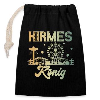 Kirmes König Jahrmarkt Rummel Volksfest - Verschließbarer Geschenkbeutel aus Baumwolle (14x20cm) - Schwarz - Vorne