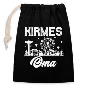 Kirmes Oma Jahrmarkt Rummel Volksfest - Verschließbarer Geschenkbeutel aus Baumwolle (14x20cm) - Schwarz - Vorne