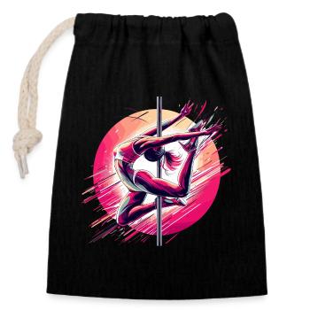 Pole Dance Dynamics Pink Gift - Closable cotton gift bag (14x20cm) - black - Front