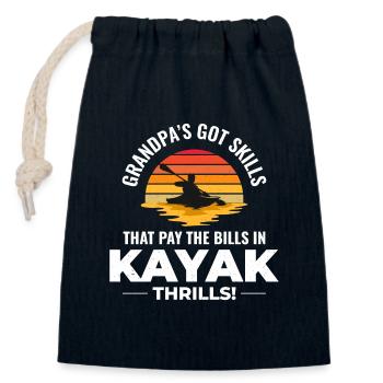 Kajakfahren Gradpa Kajak Kanu Kajakfahrer Lustig - Verschließbarer Geschenkbeutel aus Baumwolle (14x20cm) - Navy - Vorne