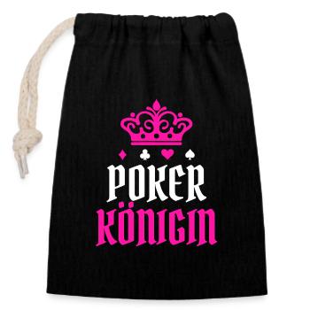 Queen Poker Statement Casino Joueurs professionnels Gamble - Sac cadeau en coton avec cordon (14 x 20 cm) - noir - Devant