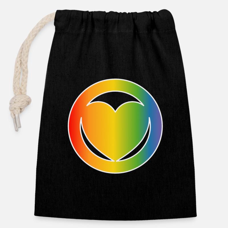 LGBT Herz CSD Shirt white - Verschließbarer Geschenkbeutel aus Baumwolle (14x20cm) - Schwarz