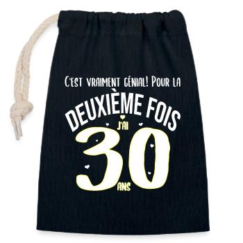 Anniversaire 60 ans 60 année d'âge cadeau - Sac cadeau en coton avec cordon (14 x 20 cm) - bleu marine - Devant
