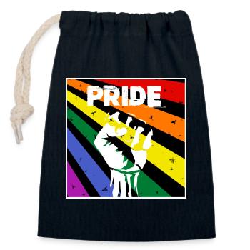 PRIDE - Closable cotton gift bag (14x20cm) - navy - Front