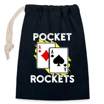Jackpot Gambling Casino Poker Statement Joueur professionnel - Sac cadeau en coton avec cordon (14 x 20 cm) - bleu marine - Devant