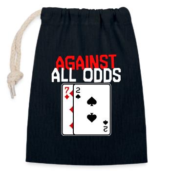 Poker Gambling Statement Casino Card Game Poker - Sac cadeau en coton avec cordon (14 x 20 cm) - bleu marine - Devant
