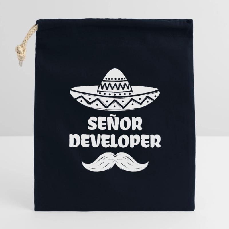 Déclaration du développeur Code Informatique Geek Scripting Sac cadeau en coton avec cordon (14 x 20 cm)