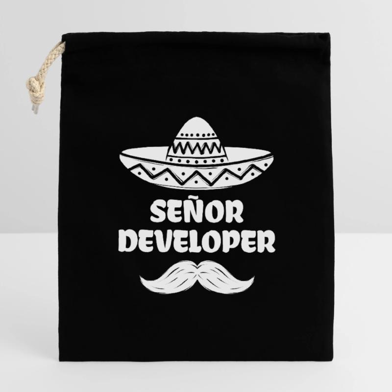 Déclaration du développeur Code Informatique Geek Scripting Sac cadeau en coton avec cordon (14 x 20 cm)
