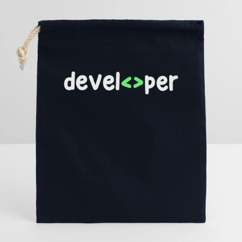 Développeur Code Scripting Debug Informatik Geek Sac cadeau en coton avec cordon (14 x 20 cm)
