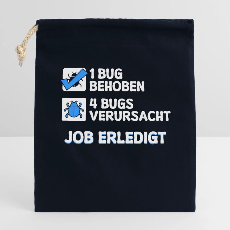 Développeur Coden skripting bugs debug correction de bugs Sac cadeau en coton avec cordon (14 x 20 cm)