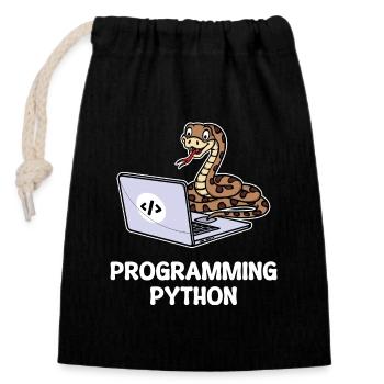 Programmeur de scripts, Développeur de débogage informatique - Sac cadeau en coton avec cordon (14 x 20 cm) - noir - Devant