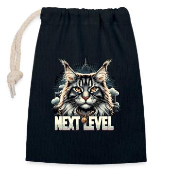 Maine Coon Cat Next Level Gift - Closable cotton gift bag (14x20cm) - navy - Front