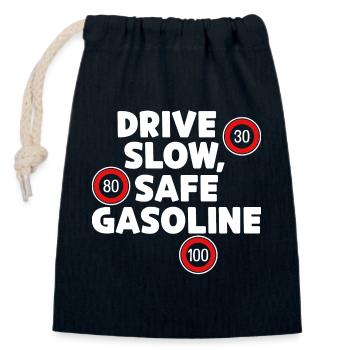 Gasoline Fuel Pump Energy Storage Refueling Statement - Closable cotton gift bag (14x20cm) - navy - Front
