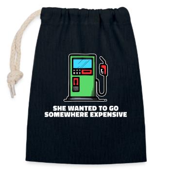 Zapfsäule Energie Tanken Statement Tankstelle - Verschließbarer Geschenkbeutel aus Baumwolle (14x20cm) - Navy - Vorne