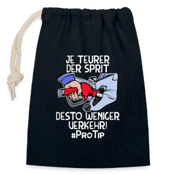 Tanken Benzin Diesel Statement Zapfsäule Strom - Verschließbarer Geschenkbeutel aus Baumwolle (14x20cm) - Navy - Vorne