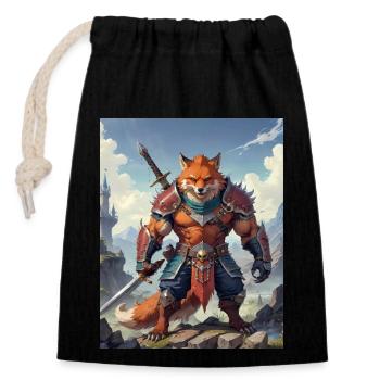 Une bête monstrueuse et monstrueuse, un renard roux comme fantasme - Sac cadeau en coton avec cordon (14 x 20 cm) - noir - Devant