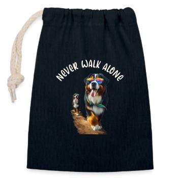 Berner Sennenhund - Verschließbarer Geschenkbeutel aus Baumwolle (14x20cm) - Navy - Vorne