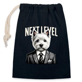 West Highland White Terrier Next Level Suit Gesch - Closable cotton gift bag (14x20cm) - navy - Front