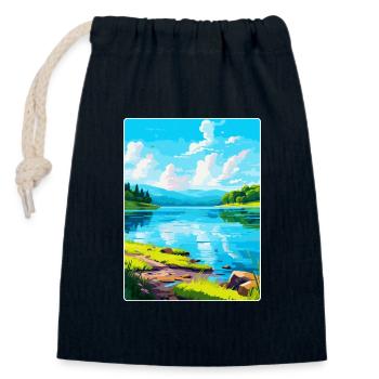 Lake Sainte Croix France Vintage Travel Poster WPA - Closable cotton gift bag (14x20cm) - navy - Front