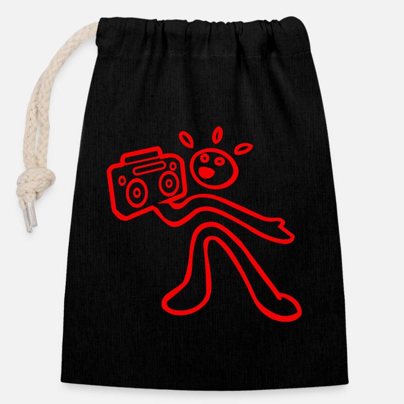 gheto blaster - Closable cotton gift bag (14x20cm) - black
