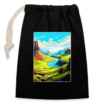 Île de Skye Écosse Royaume-Uni Affiche De Voyage Vintage WPA - Sac cadeau en coton avec cordon (14 x 20 cm) - noir - Devant