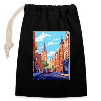 Oxford Street England Uk Vintage Reiseplakat WPA - Verschließbarer Geschenkbeutel aus Baumwolle (14x20cm) - Schwarz - Vorne