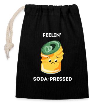 Feelin' soda-pressed - Sad soda can - Closable cotton gift bag (14x20cm) - black - Front