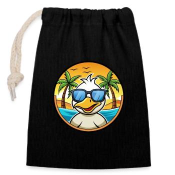 Ente Lustige Cartoon Sommer Strand Sonnenbrille Aufkleber - Verschließbarer Geschenkbeutel aus Baumwolle (14x20cm) - Schwarz - Vorne
