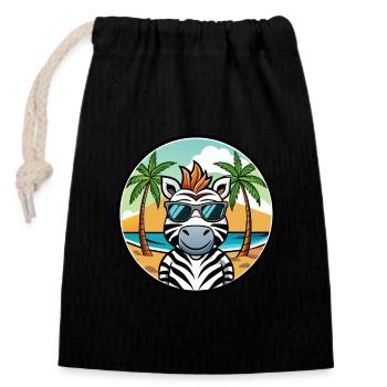 Zebra Lustige Cartoon Sommer Strand Sonnenbrille Cool - Verschließbarer Geschenkbeutel aus Baumwolle (14x20cm) - Schwarz - Vorne