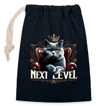 BKH Britisch Kurzhaar Blue Katze Königssessel - Verschließbarer Geschenkbeutel aus Baumwolle (14x20cm) - Navy - Vorne