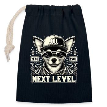 Chihuahua Next Level Hip Hop Dog Gift - Closable cotton gift bag (14x20cm) - navy - Front