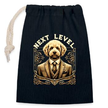 Goldendoodle Dog Next Level Suit Gift - Closable cotton gift bag (14x20cm) - navy - Front
